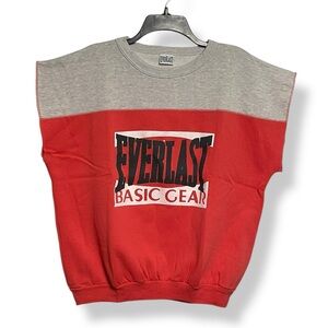 Vintage 80’s Everlast red Gray Crewneck sleeveless Sweatshirt small